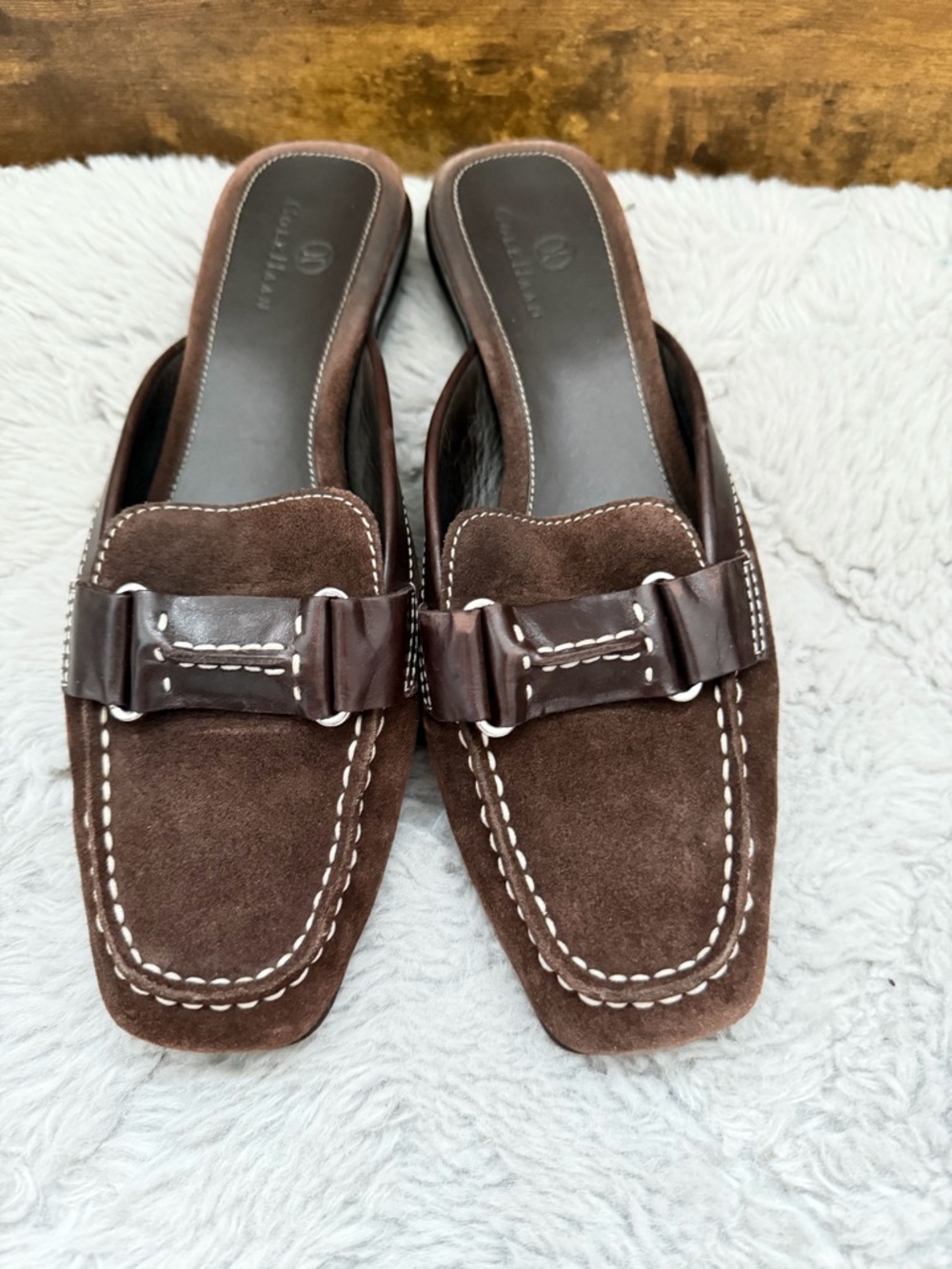 Cole Haan Brown Suede Mule Loafers – Size 8.5B